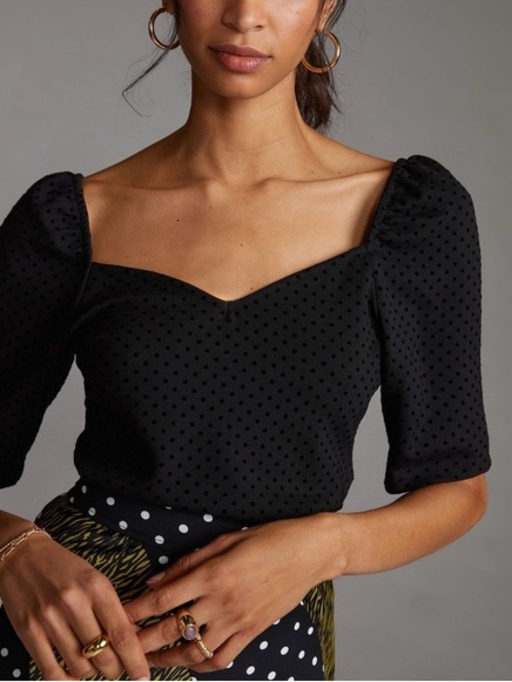 Anthropologie Maeve Textured Sweetheart Top